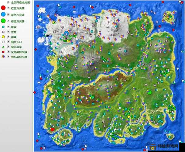 全面解析方舟生存进化各地图分布攻略 深入探索地图生物与矿藏分布详情
