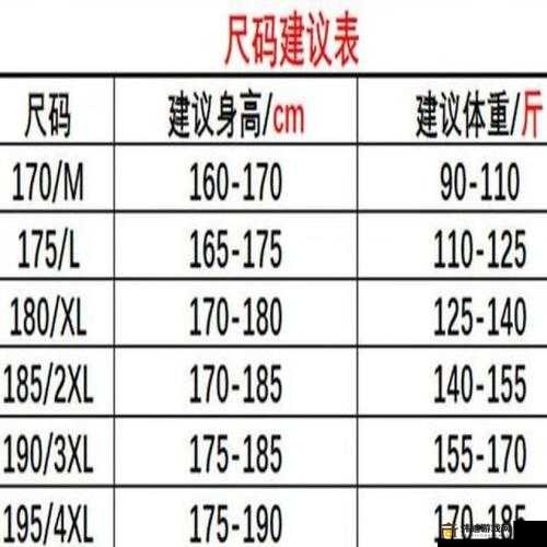 2023国产尺码与欧洲尺码对照一览表